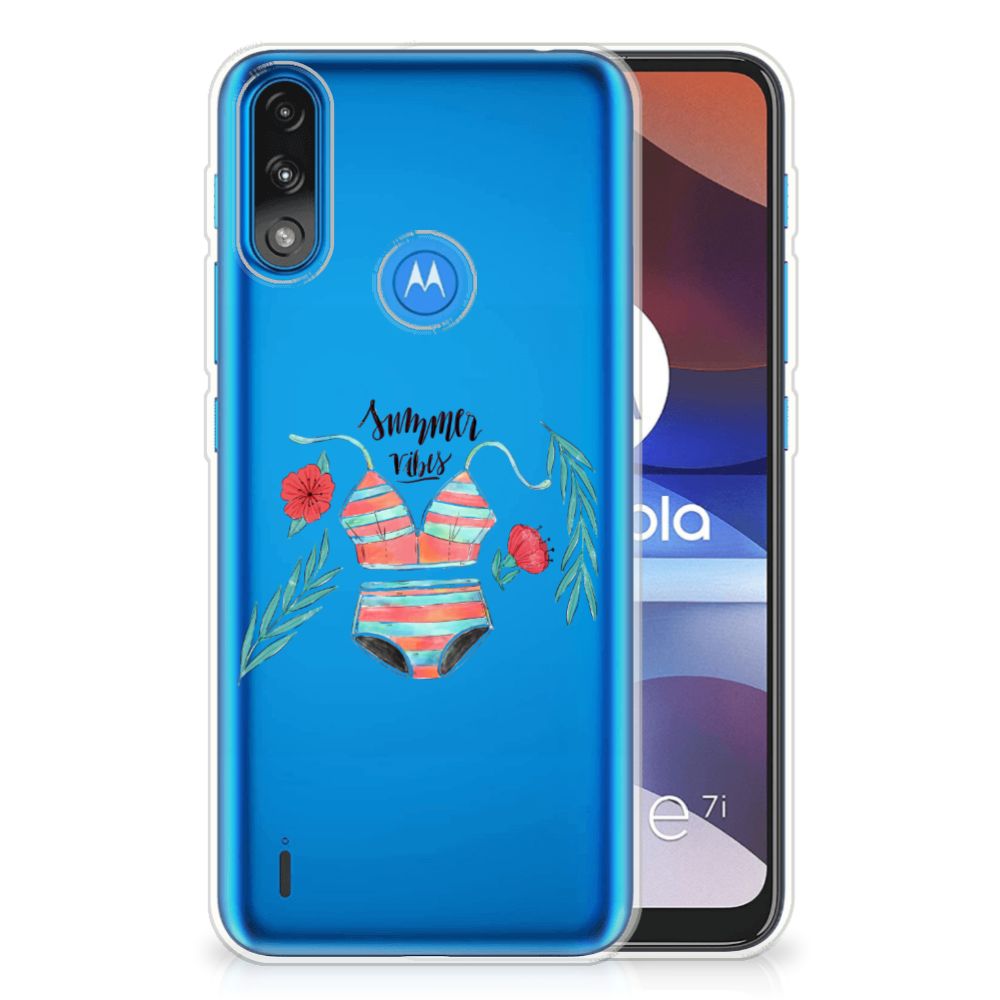 Motorola Moto E7/E7i Power Telefoonhoesje met Naam Boho Summer