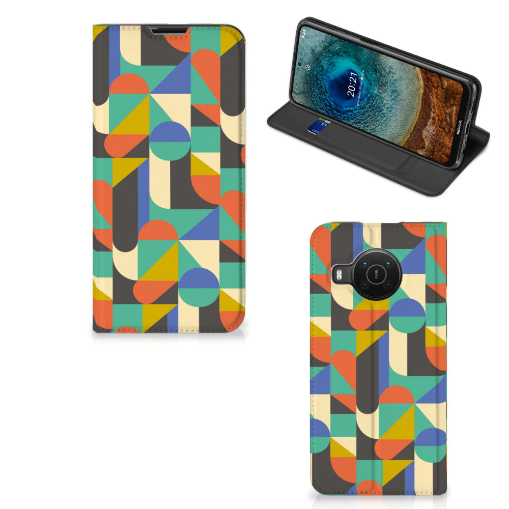 Nokia X20 | X10 Hoesje met Magneet Funky Retro