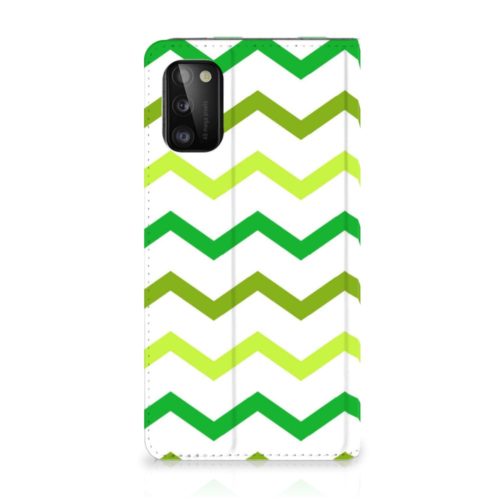 Samsung Galaxy A41 Hoesje met Magneet Zigzag Groen - B2C Telecom