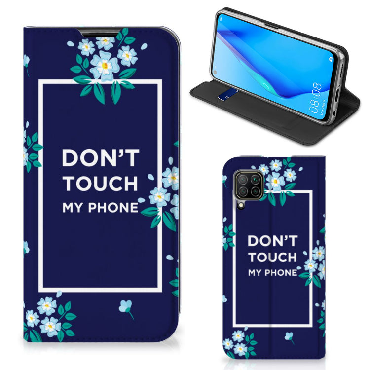 Huawei P40 Lite Design Case Flowers Blue DTMP