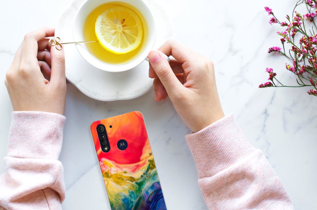 Hoesje maken Motorola Moto G8 Power Lite Watercolor Dark