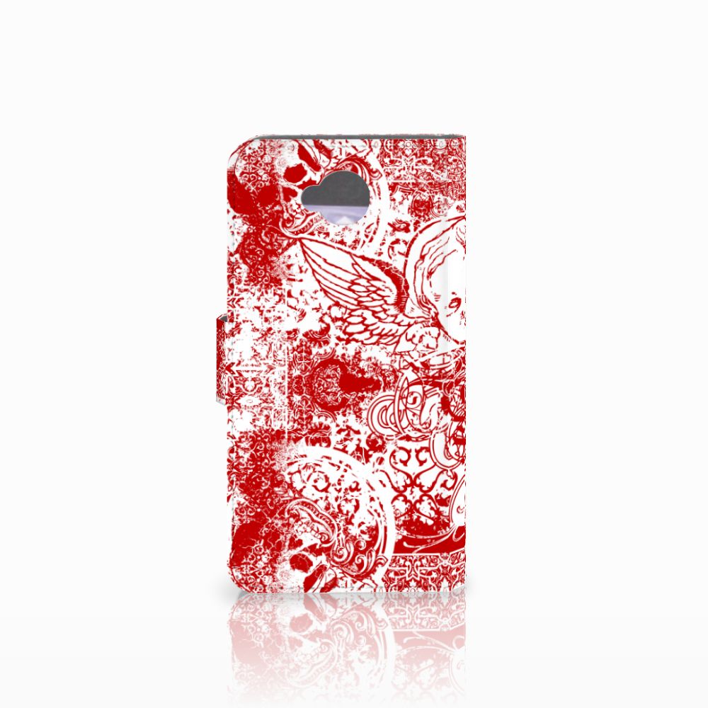 Telefoonhoesje met Naam Microsoft Lumia 650 Angel Skull Rood