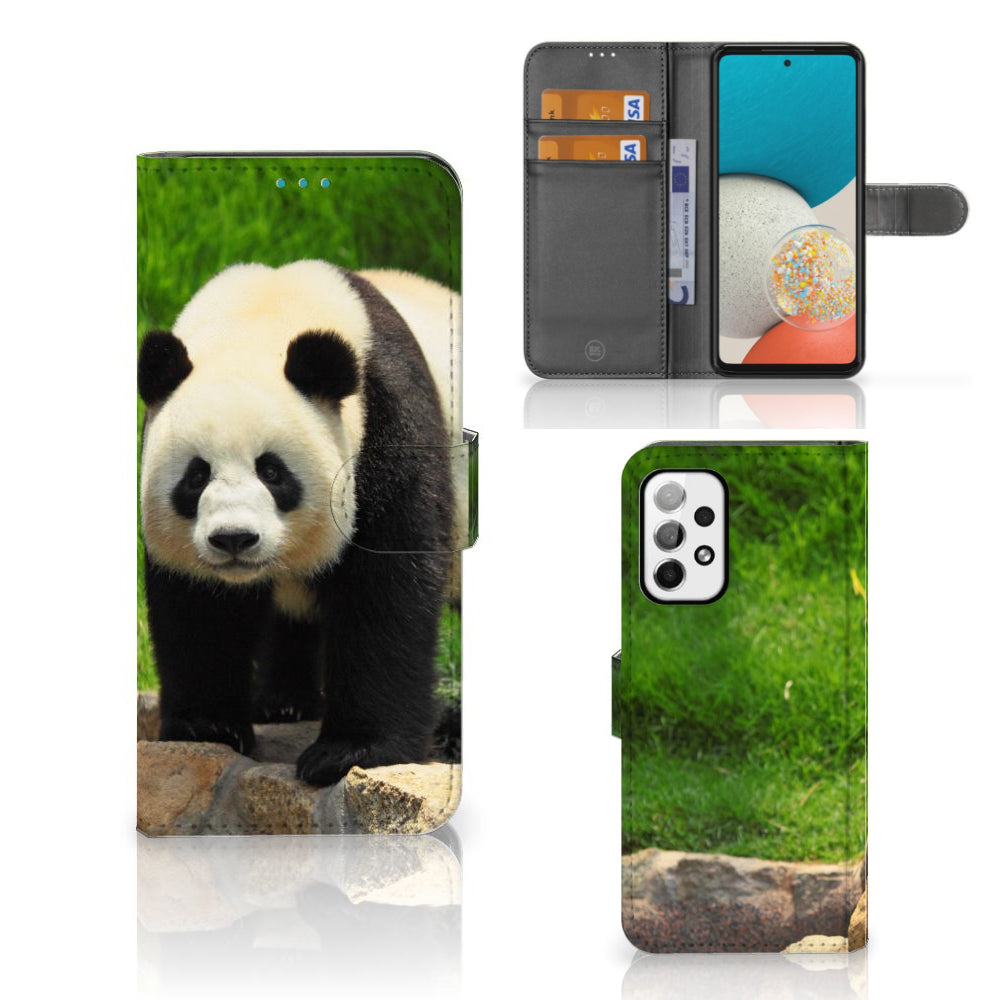 Samsung Galaxy A73 5G Telefoonhoesje met Pasjes Panda