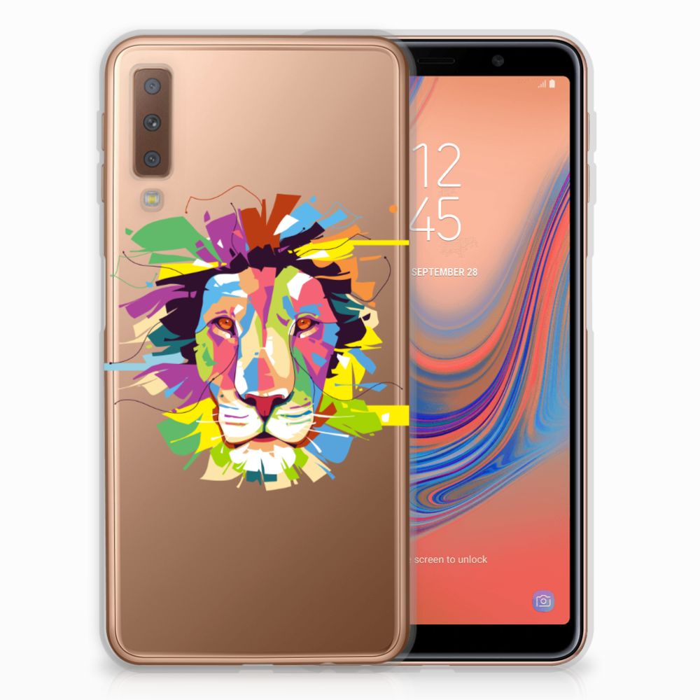 Samsung Galaxy A7 (2018) Telefoonhoesje met Naam Lion Color