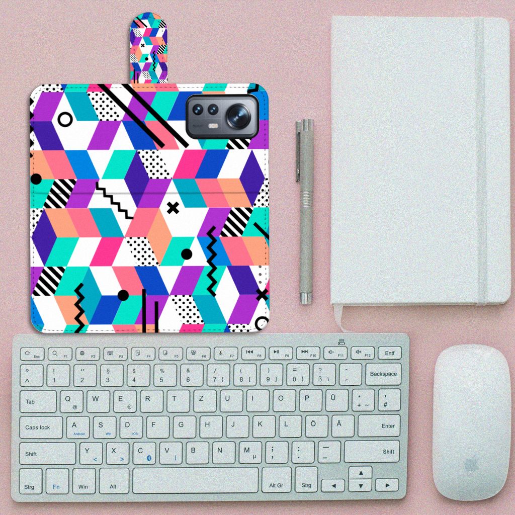 Xiaomi 12 Pro Book Case Blokken Kleurrijk