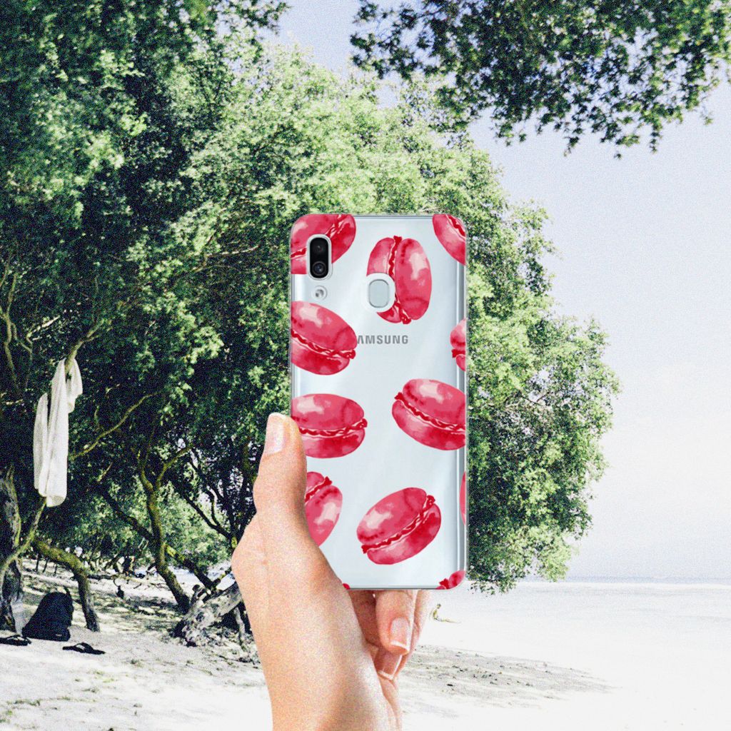 Samsung Galaxy A30 Siliconen Case Pink Macarons