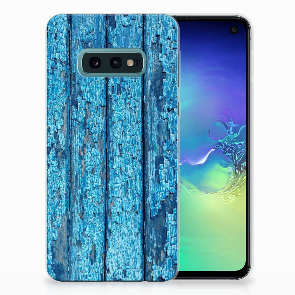 Samsung Galaxy S10e Bumper Hoesje Wood Blue