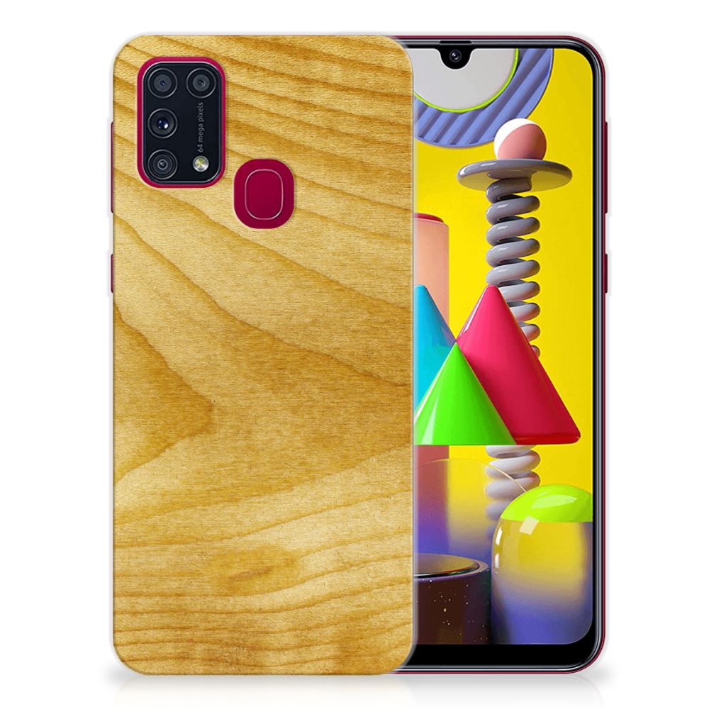 Samsung Galaxy M31 Bumper Hoesje Licht Hout B2C Telecom