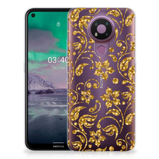 Nokia 3.4 TPU Case Gouden Bloemen