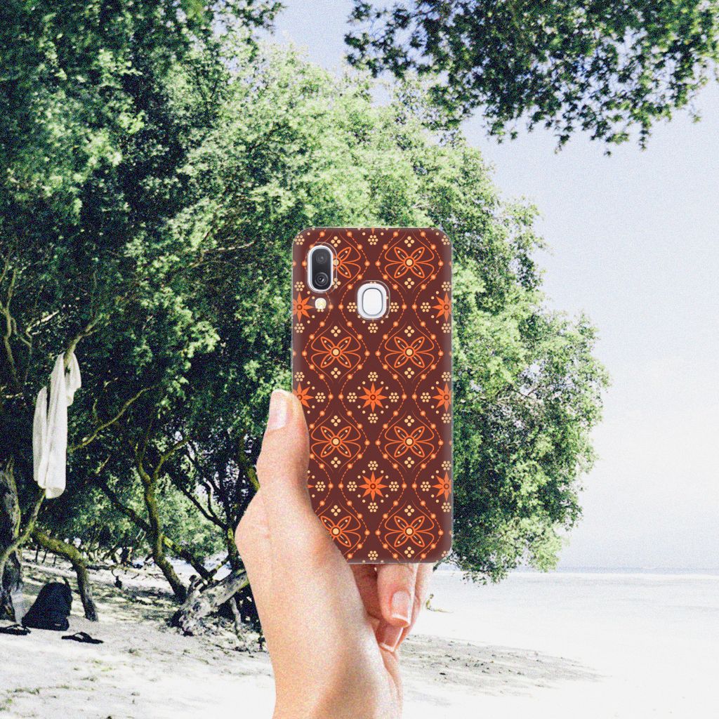 Samsung Galaxy A40 TPU bumper Batik Brown