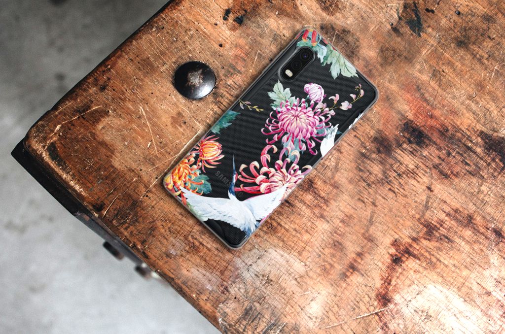 Samsung Xcover Pro TPU Hoesje Bird Flowers