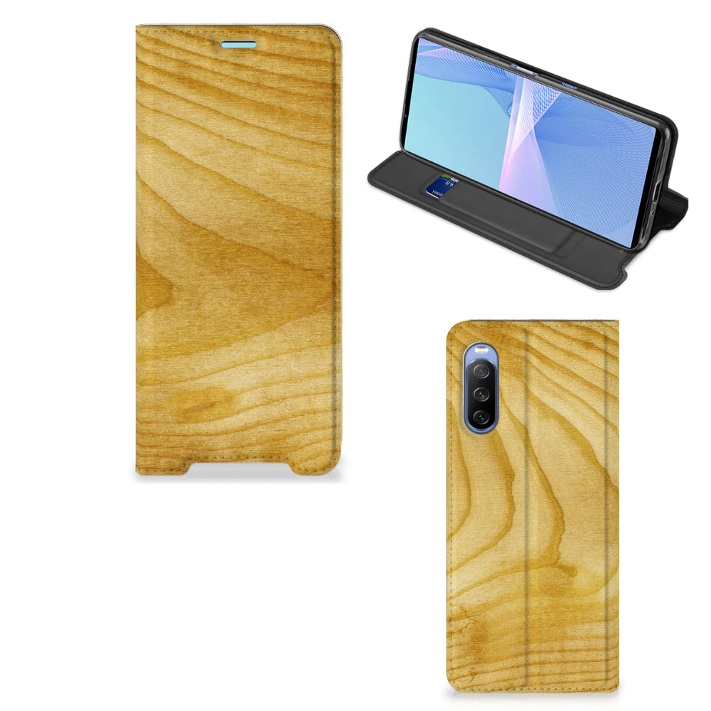 Sony Xperia 10 III Book Wallet Case Licht Hout