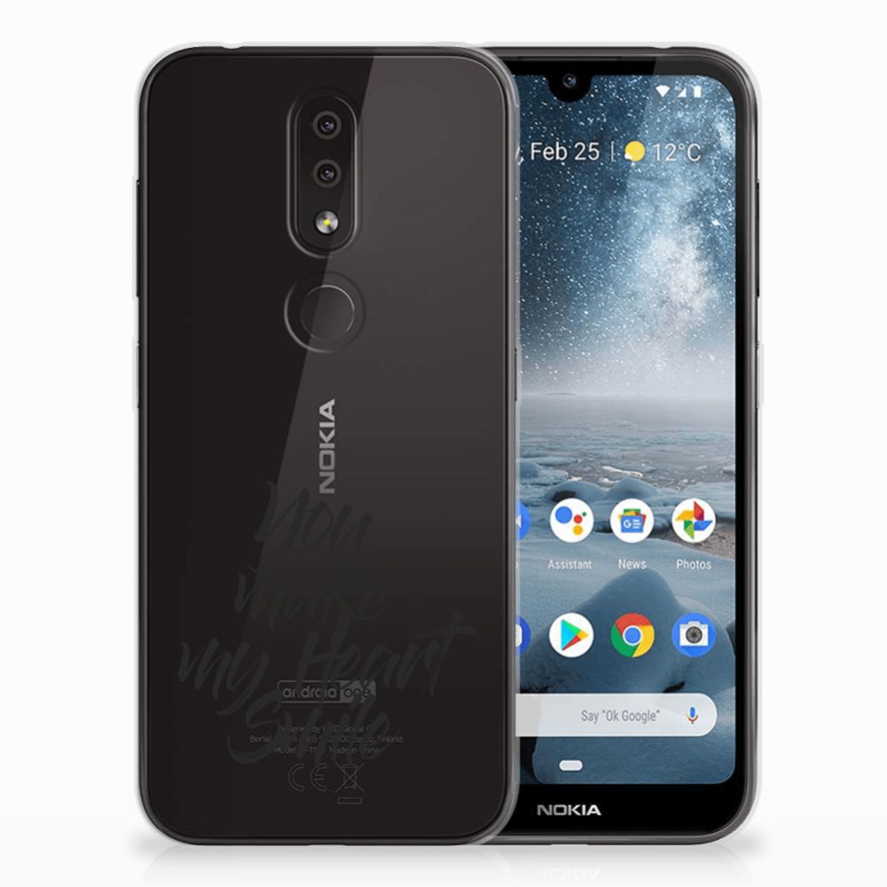 Nokia 4.2 Siliconen hoesje met naam Heart Smile