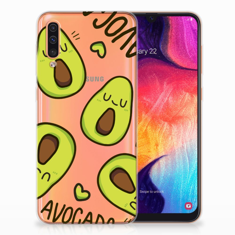 Samsung Galaxy A50 Telefoonhoesje met Naam Avocado Singing