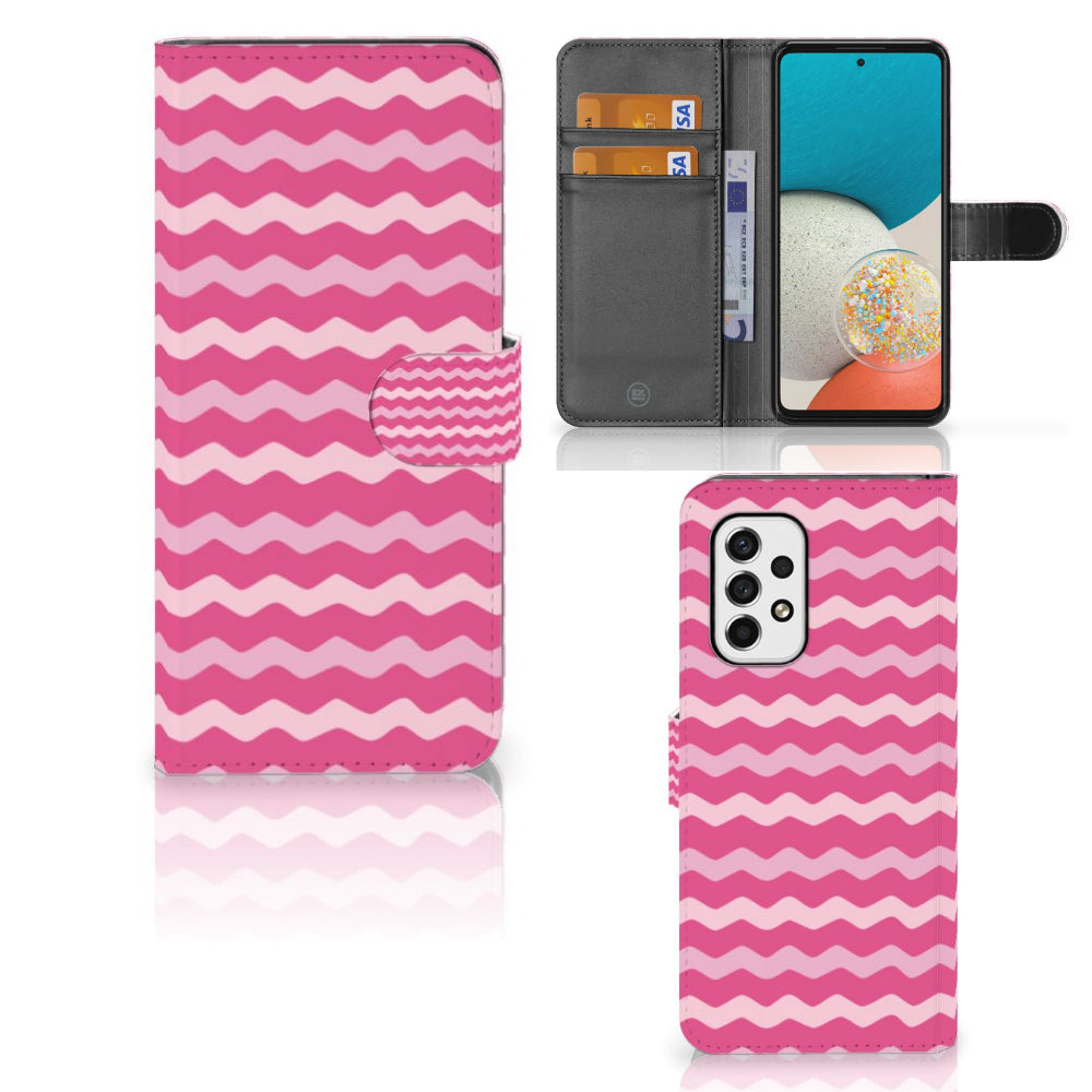 Samsung Galaxy A53 Telefoon Hoesje Waves Pink