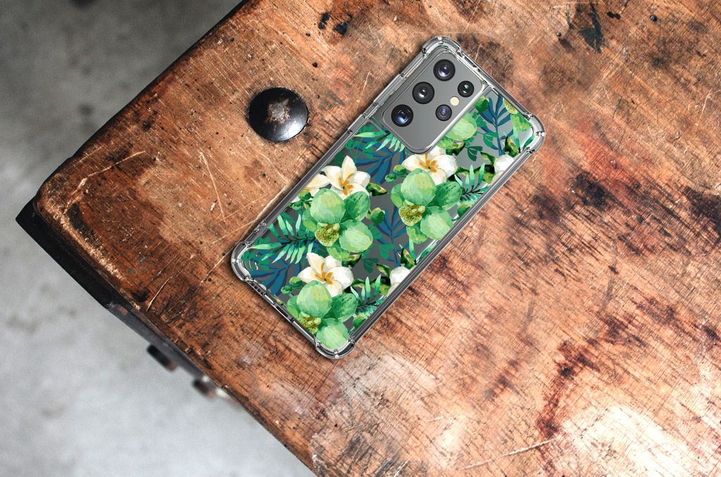 Samsung Galaxy S21 Ultra Case Orchidee Groen B2C Telecom