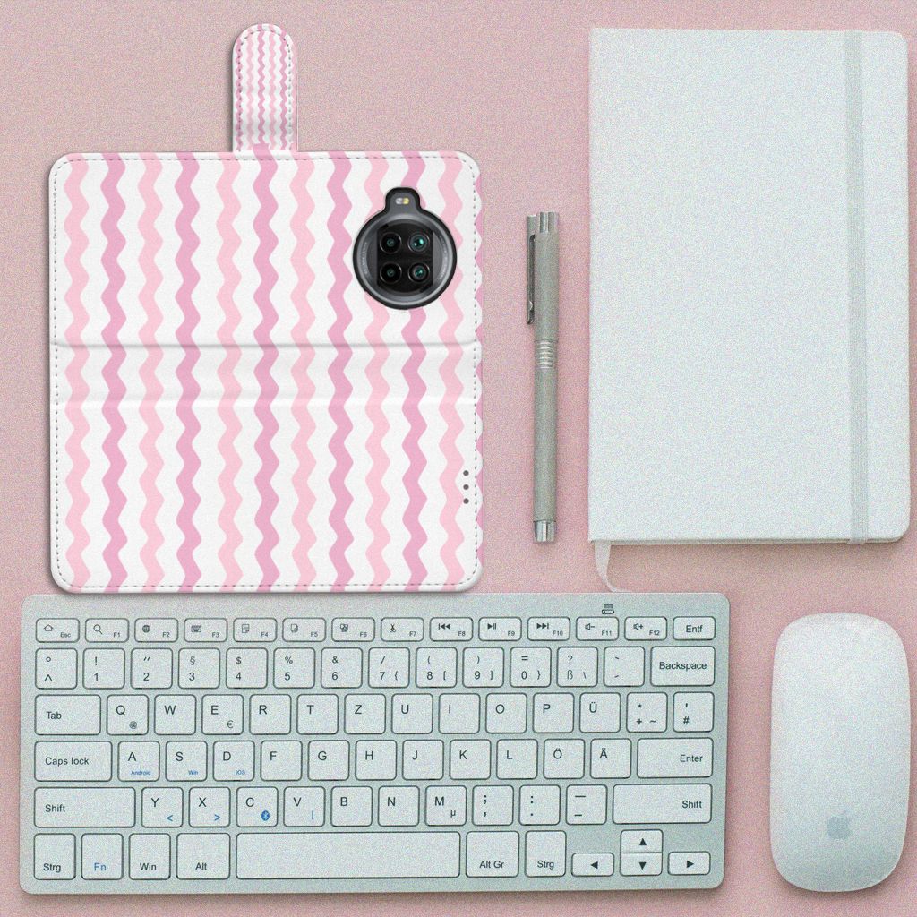 Xiaomi Mi 10T Lite Telefoon Hoesje Waves Roze