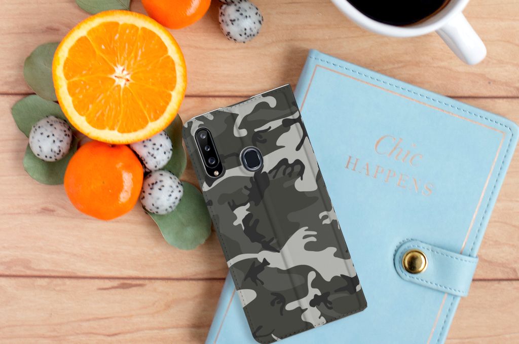 Samsung Galaxy A20s Hoesje met Magneet Army Light - B2C Telecom