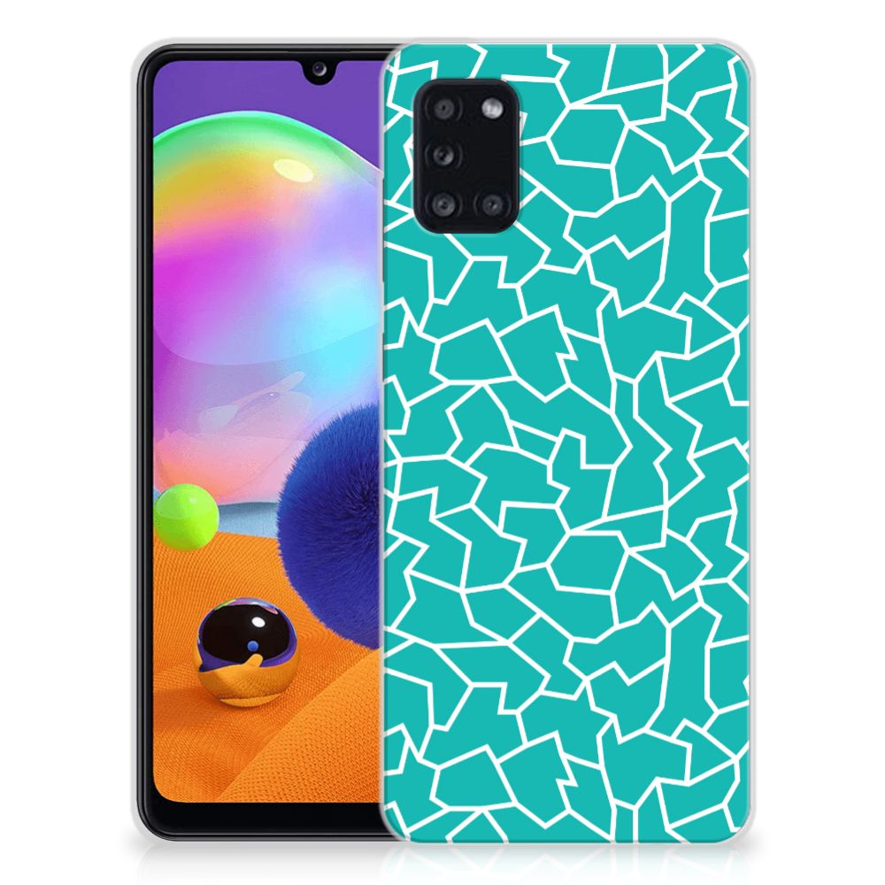 Samsung Galaxy A31 Hoesje maken Cracks Blue B2C Telecom
