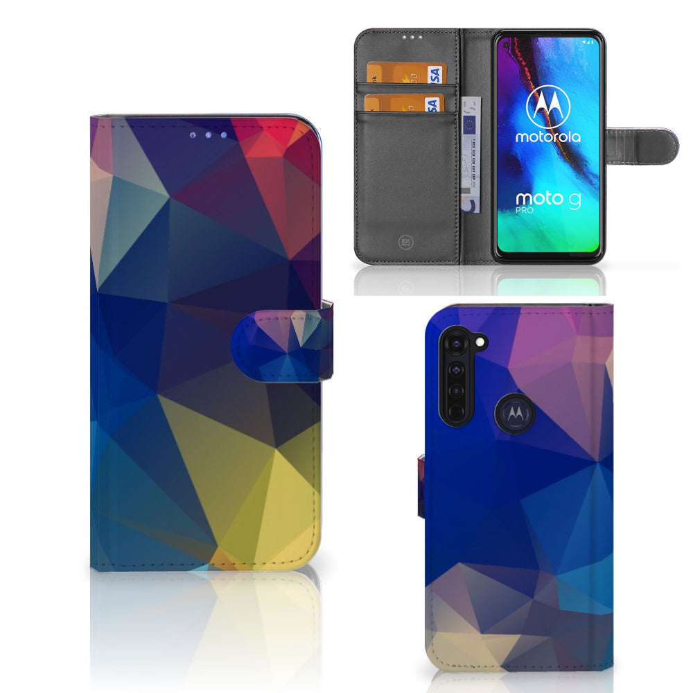Motorola Moto G Pro Book Case Polygon Dark