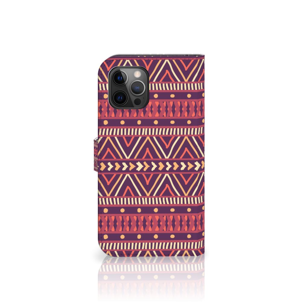 Apple iPhone 12 Pro Max Telefoon Hoesje Aztec Paars