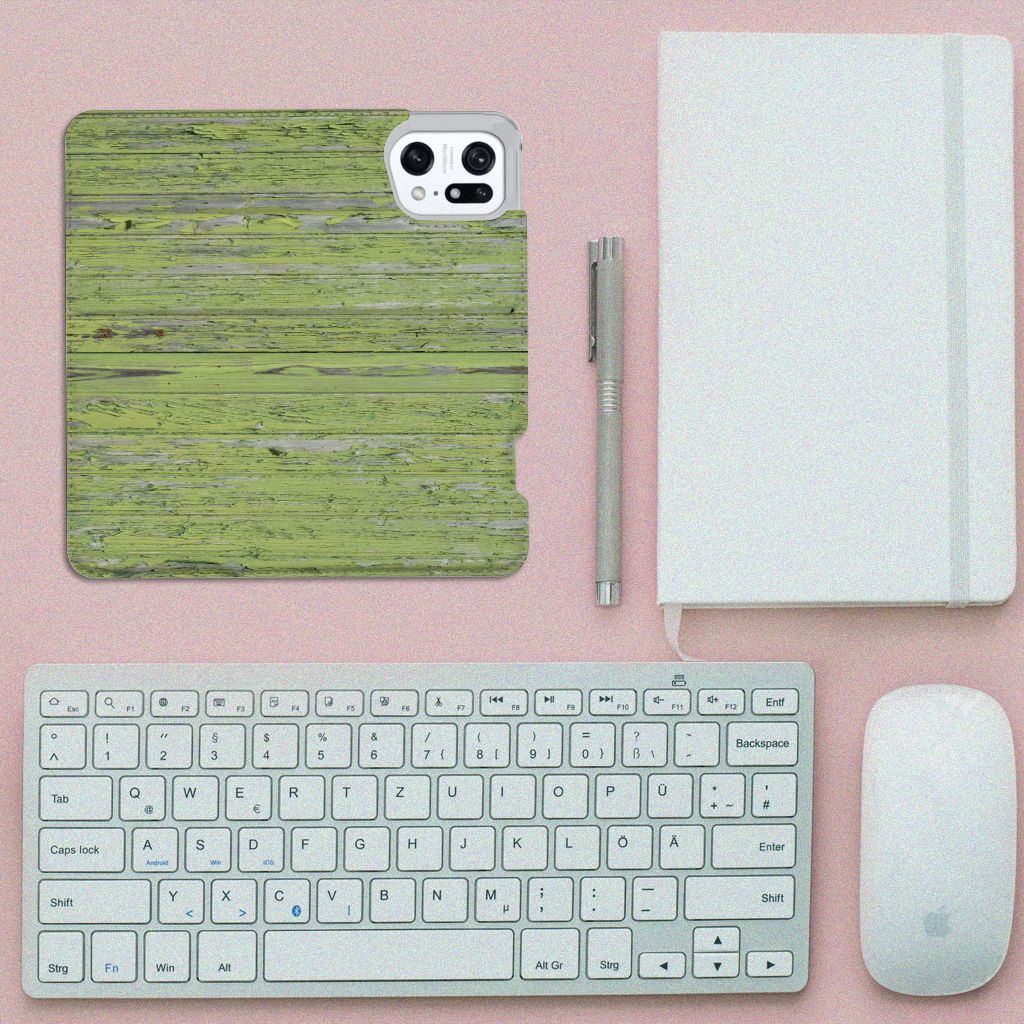 OPPO Find X5 Pro Book Wallet Case Green Wood - B2C Telecom