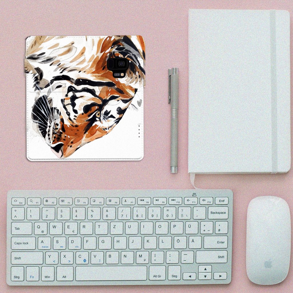 Bookcase Samsung Galaxy S9 Watercolor Tiger