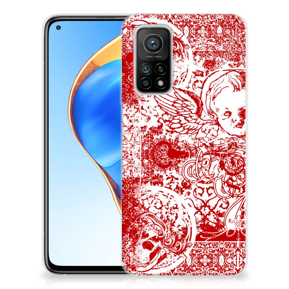 Silicone Back Case Xiaomi Mi 10T | 10T Pro Angel Skull Rood