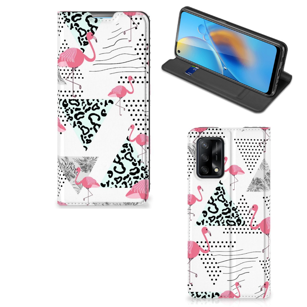 OPPO A74 4G Hoesje maken Flamingo Triangle - B2C Telecom