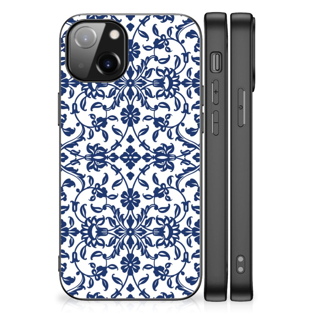 Apple iPhone 13 Bloemen Hoesje Flower Blue B2C Telecom