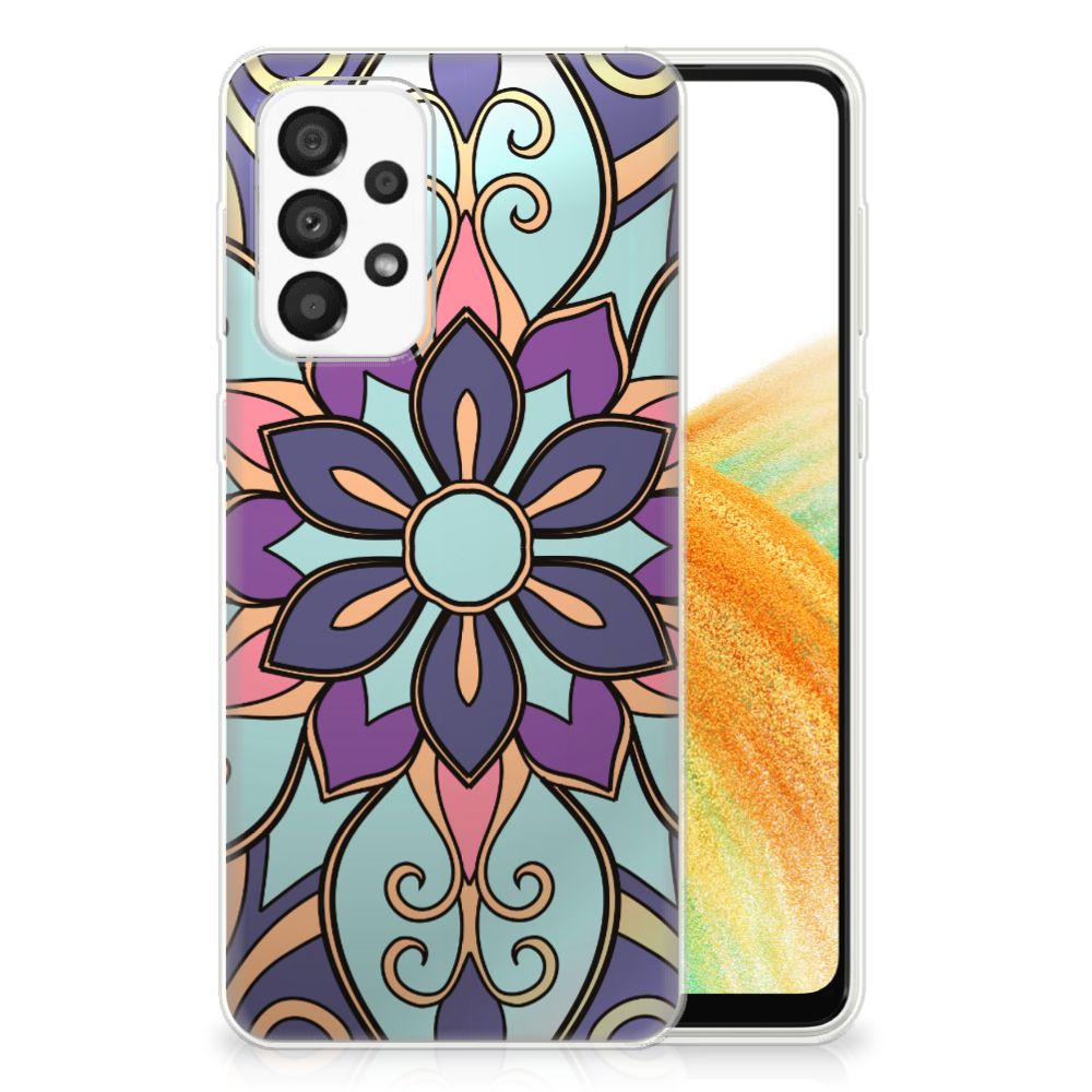 Samsung Galaxy A33 5G TPU Case Purple Flower