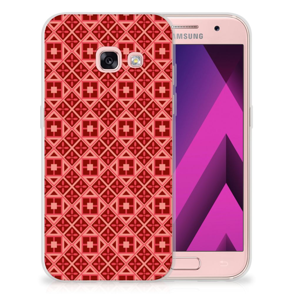 Samsung Galaxy A3 2017 TPU bumper Batik Rood