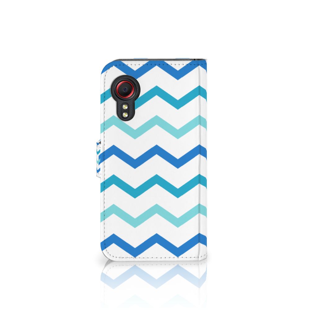 Samsung Galaxy Xcover 5 Telefoon Hoesje Zigzag Blauw
