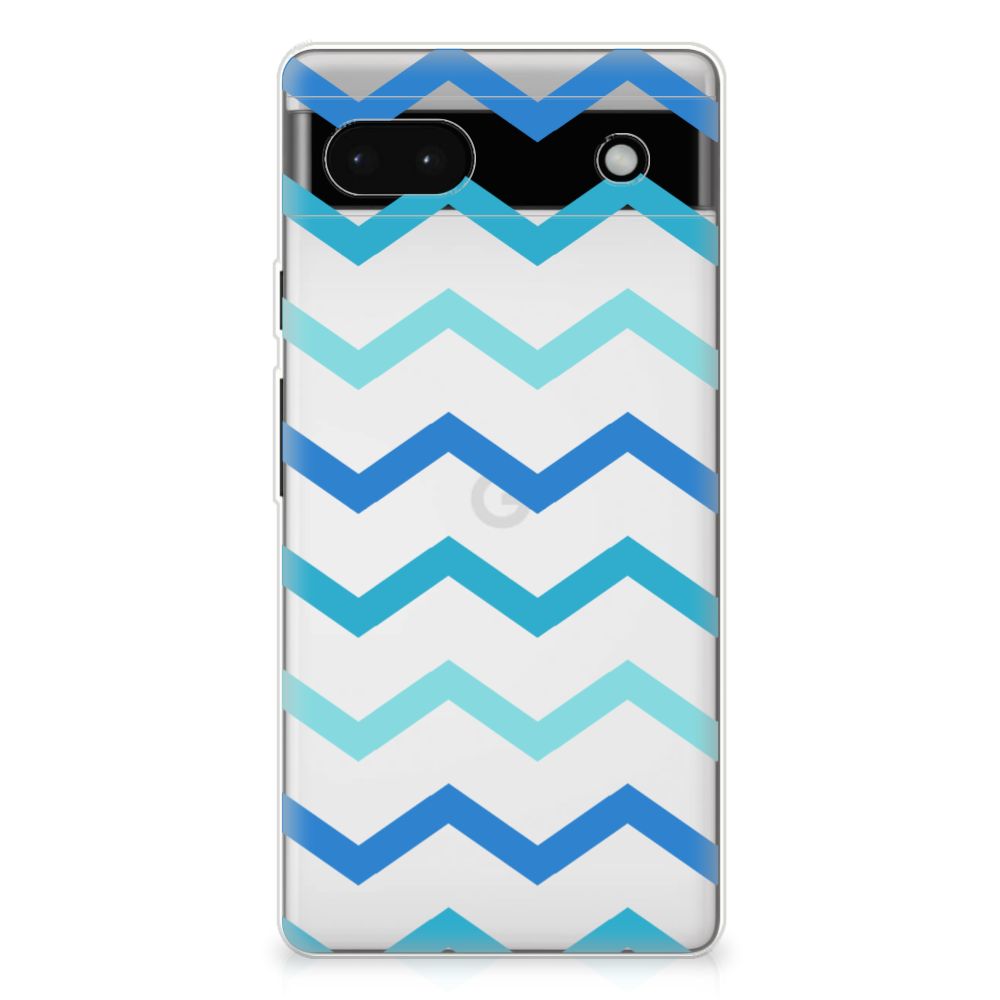 Google Pixel 6A TPU bumper Zigzag Blauw B2C Telecom