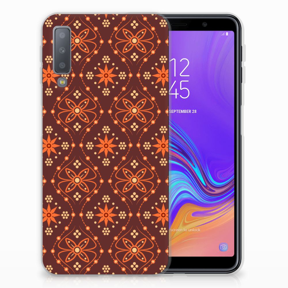 Samsung Galaxy A7 (2018) TPU bumper Batik Brown