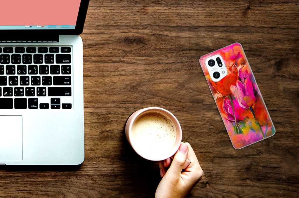 Hoesje maken OPPO Find X5 Pro Tulips B2C Telecom