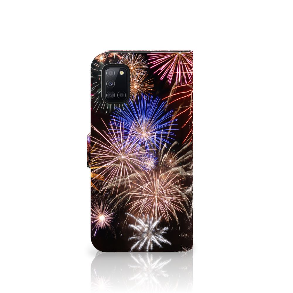 Samsung Galaxy A31 Wallet Case met Pasjes Vuurwerk
