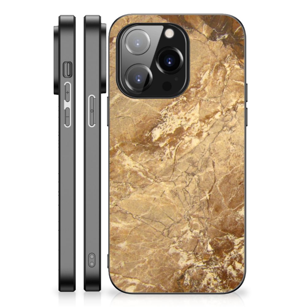 iPhone 14 Pro Marmeren Print Telefoonhoesje Marmer Creme B2C Telecom