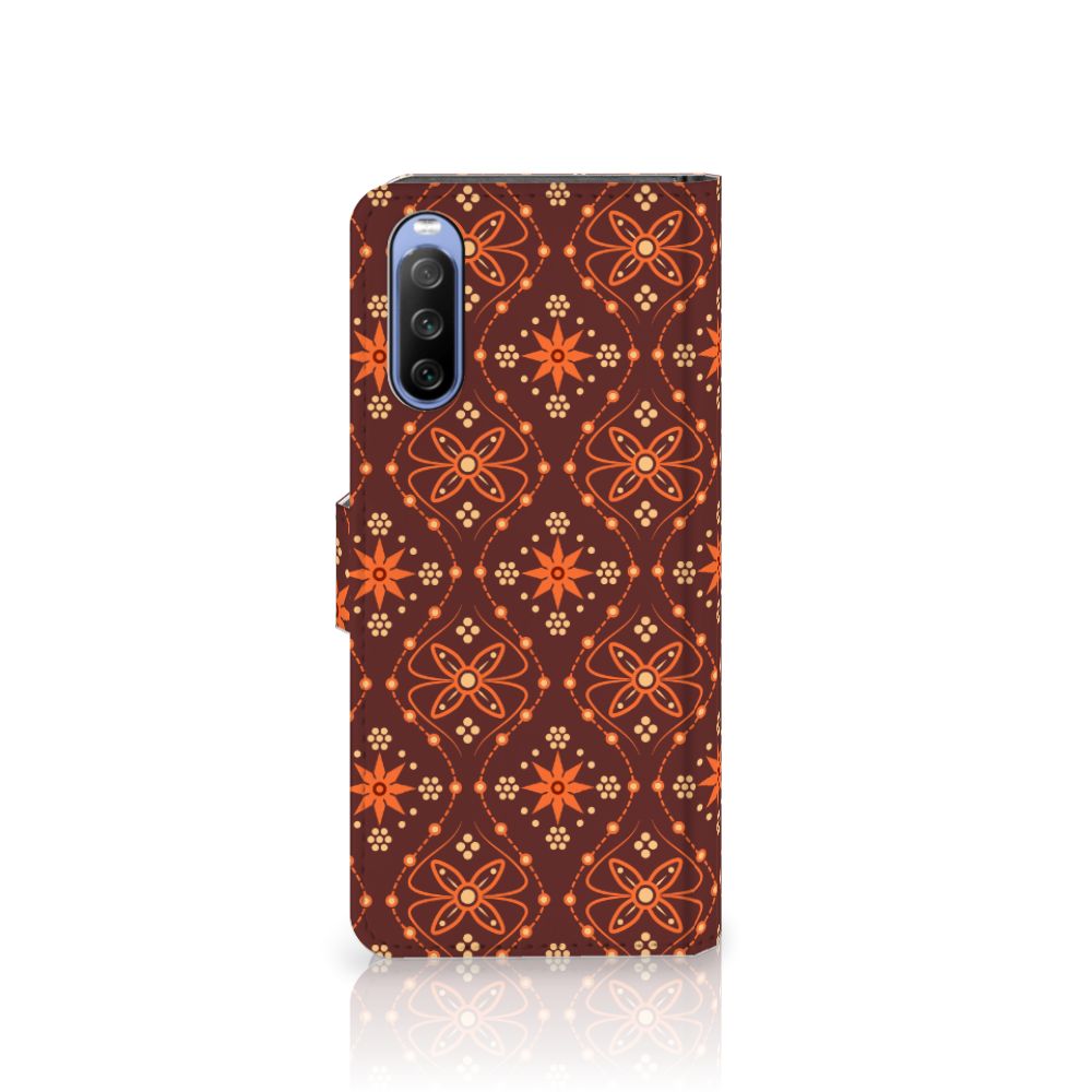 Sony Xperia 10 III Telefoon Hoesje Batik Brown
