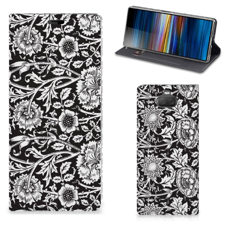 Sony Xperia 10 Plus Smart Cover Black Flowers