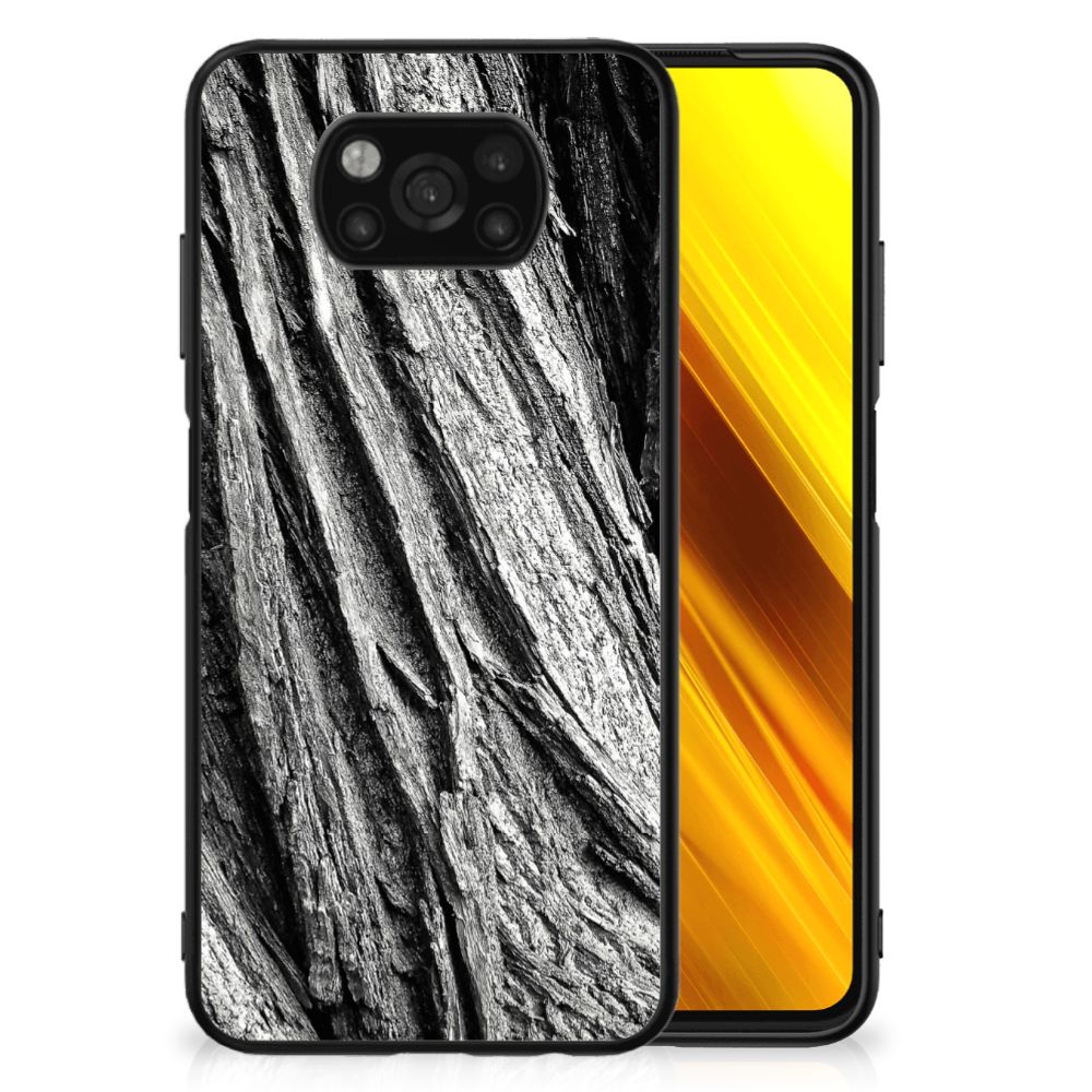 Houten Print Telefoonhoesje Xiaomi Poco X3 | X3 Pro Boomschors Grijs