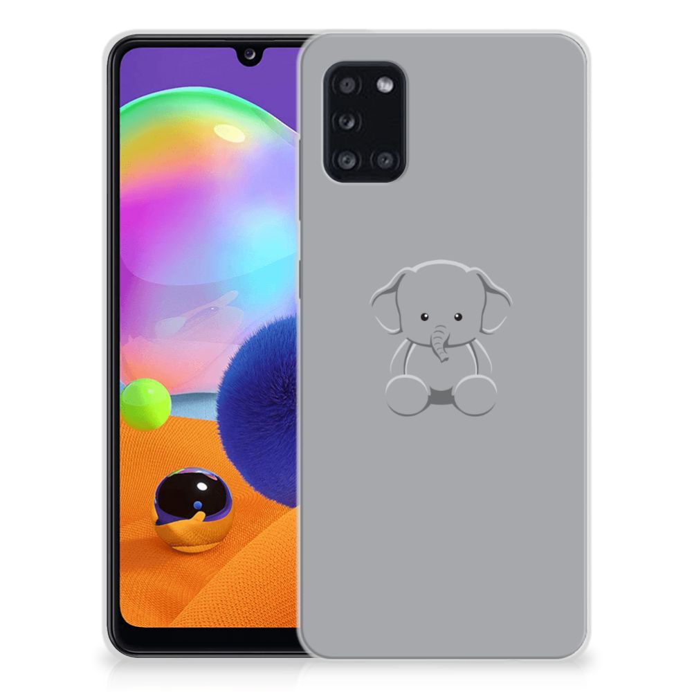 Samsung Galaxy A31 Telefoonhoesje met Naam Grijs Baby Olifant B2C Telecom
