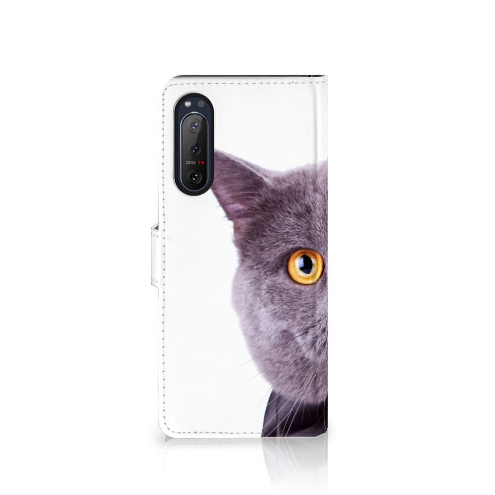 Sony Xperia 5II Telefoonhoesje met Pasjes Kat
