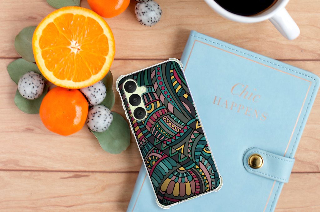 Samsung Galaxy A35 Doorzichtige Silicone Hoesje Aztec B2C Telecom