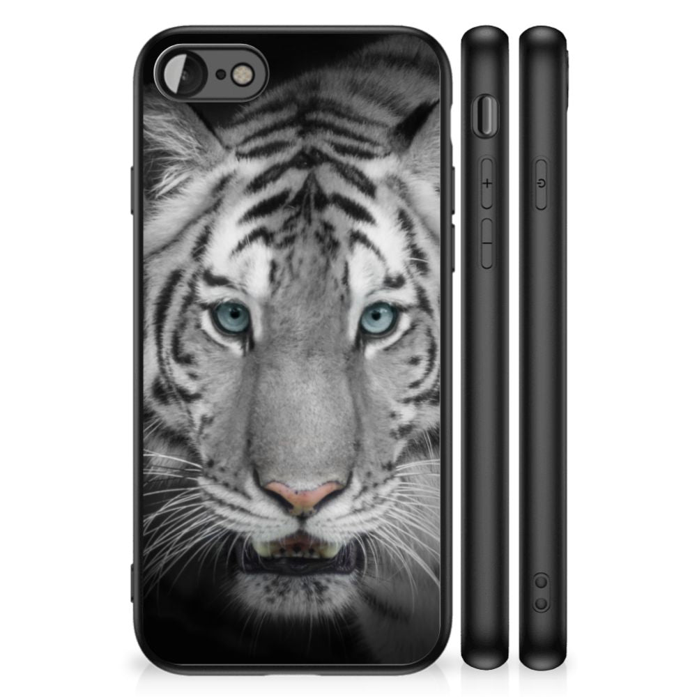 iPhone SE 2022 | SE 2020 | 7/8 Dierenprint Telefoonhoesje Tijger met afbeelding van een witte tijger.