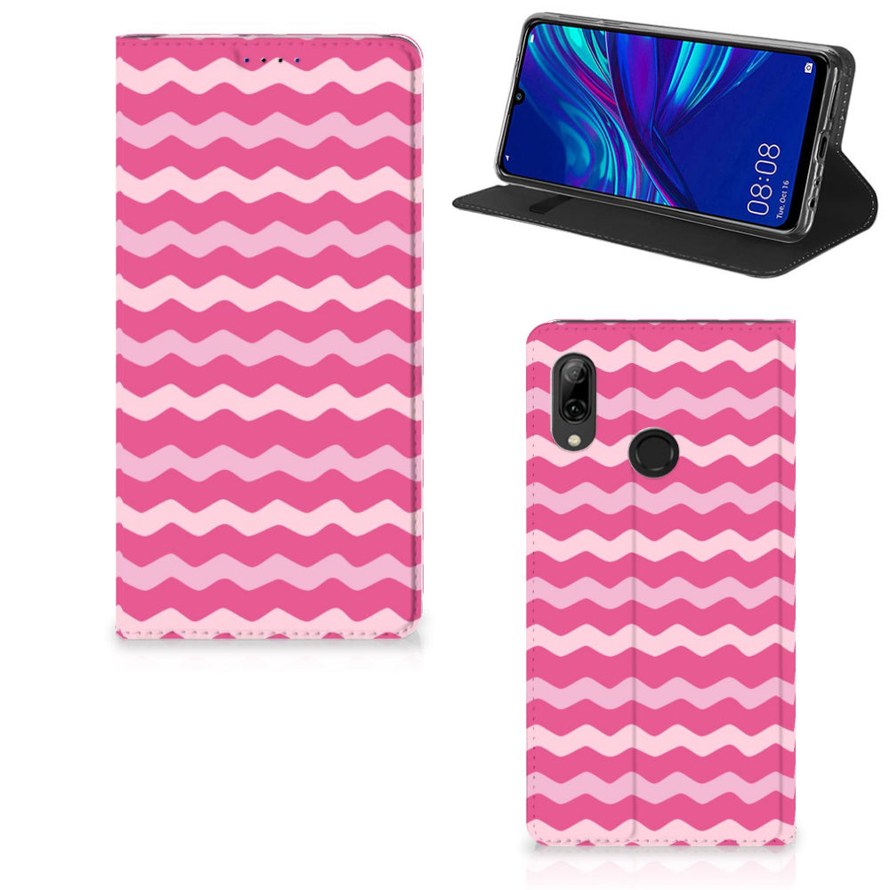 Huawei P Smart (2019) Hoesje met Magneet Waves Pink