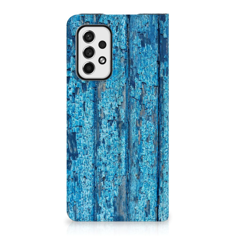 Samsung Galaxy A73 Book Wallet Case Wood Blue - B2C Telecom