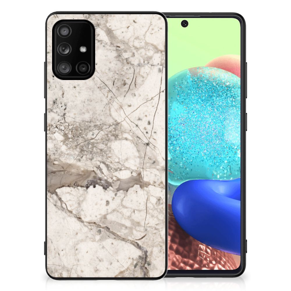 Samsung Galaxy A71 Marmeren Print Telefoonhoesje Marmer Beige