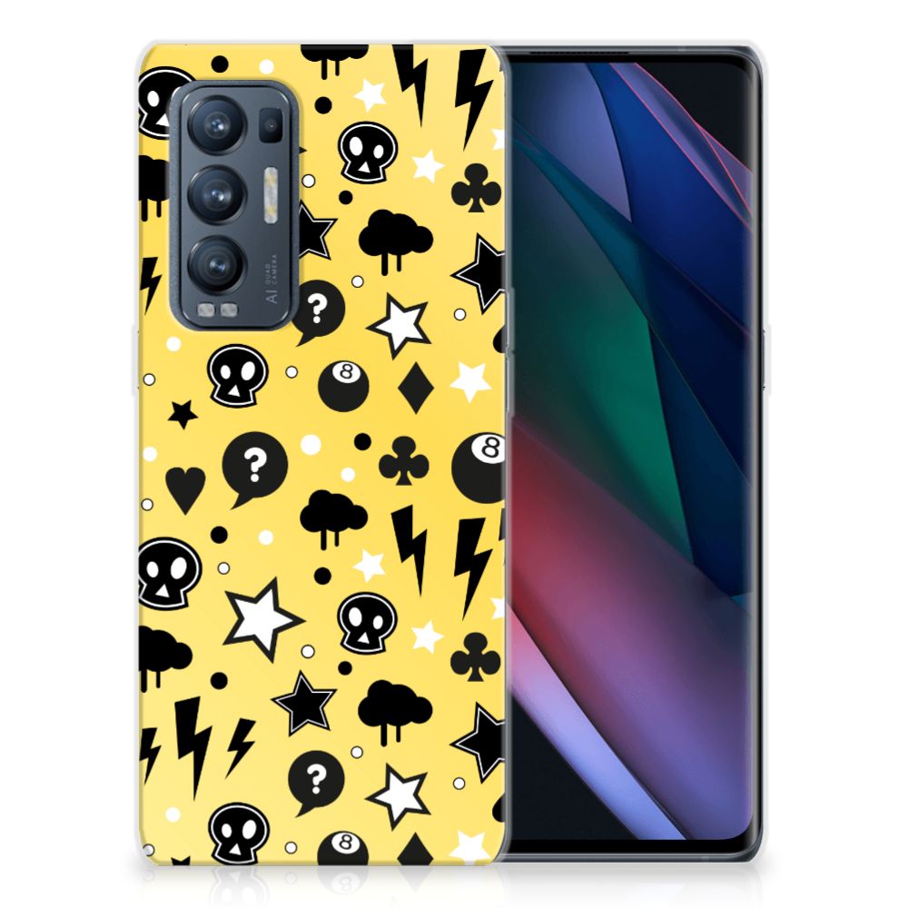 Silicone Back Case OPPO Find X3 Neo Punk Geel B2C Telecom