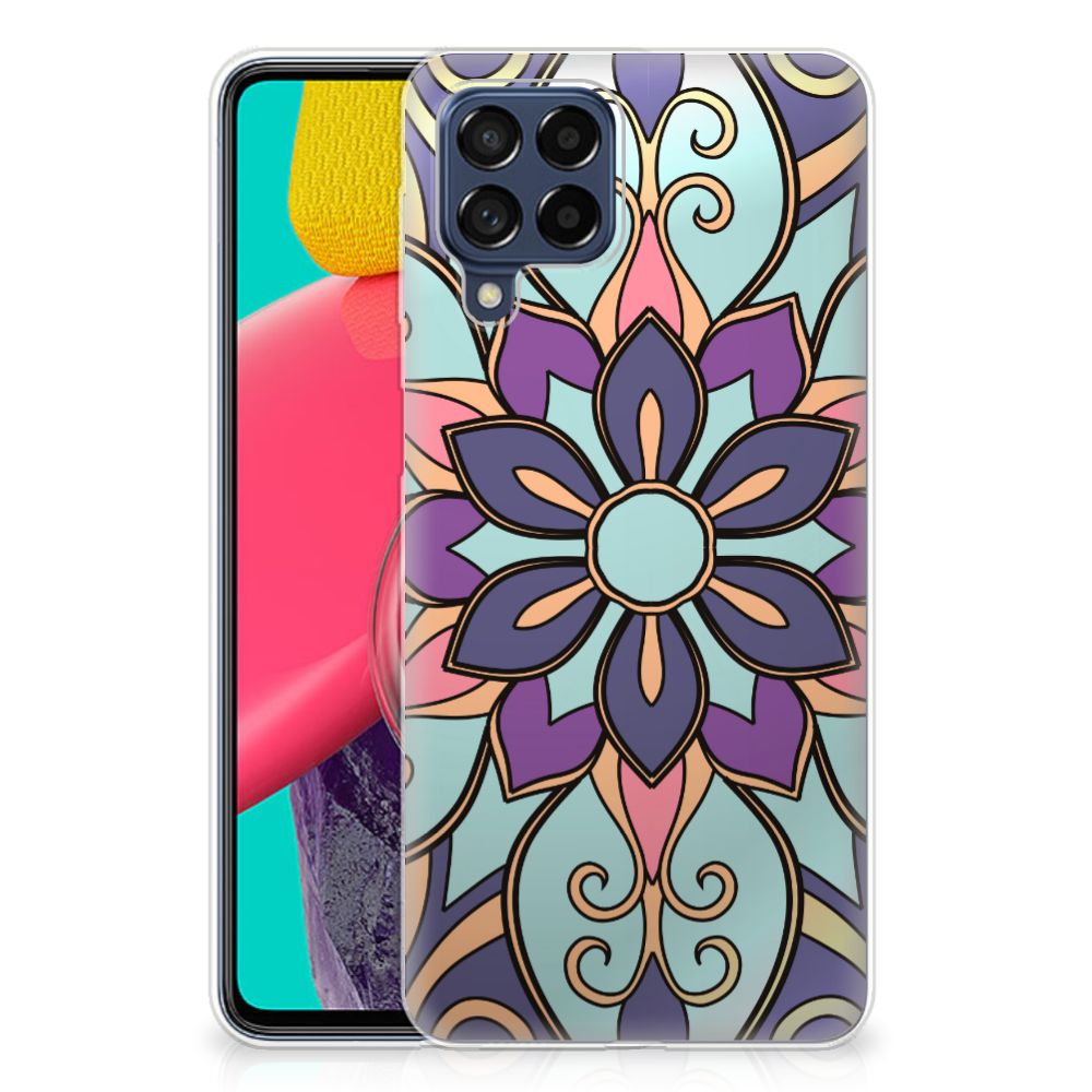 Samsung Galaxy M53 TPU Case Purple Flower